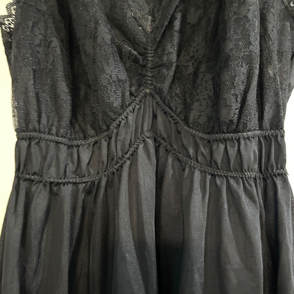 Ladies Black Pegnoir Maxi Gown Set Fabiola Vintage Mob Wife Witchy Small - Picture 5 of 10